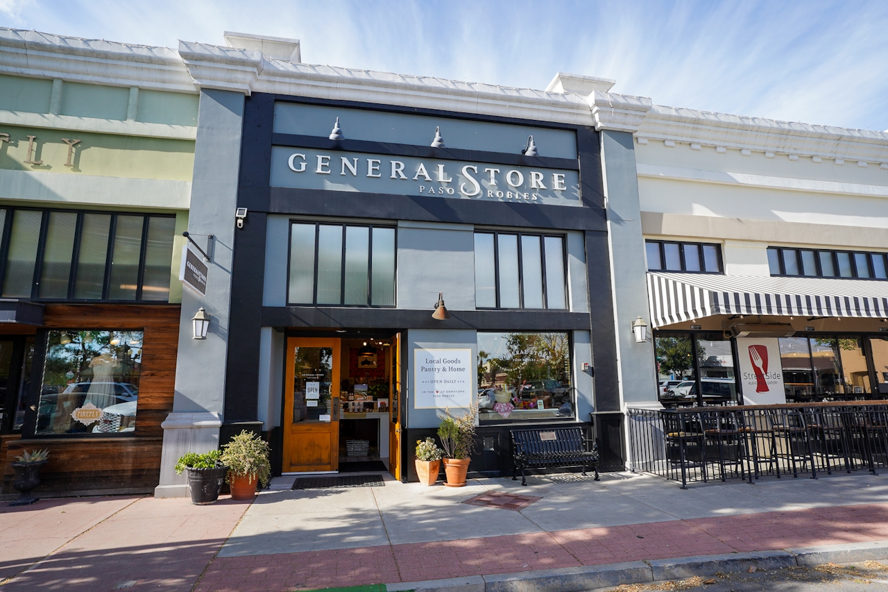 The outside of The General Store entrance in downtown Paso Robles 