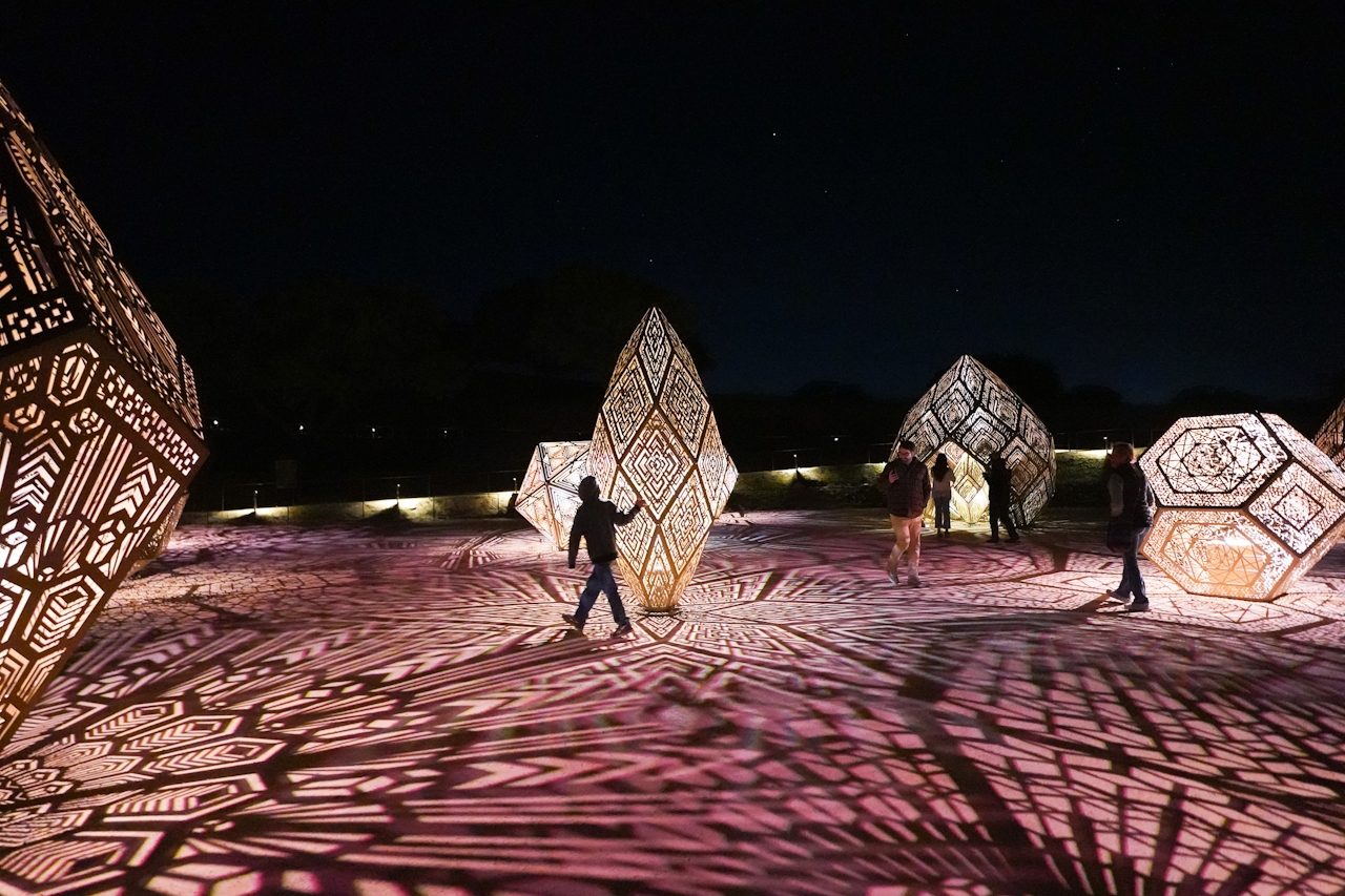 People wander the Dimension exhibit at Sensorio in Paso Robles 